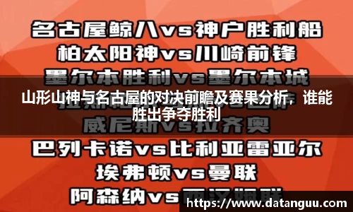 山形山神与名古屋的对决前瞻及赛果分析，谁能胜出争夺胜利